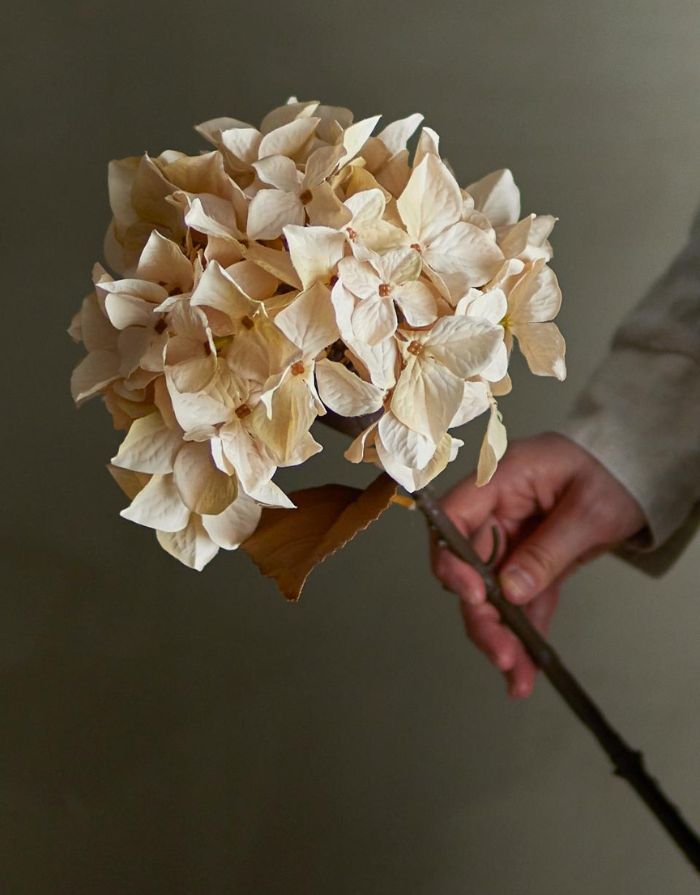 Kunstblume Hydrangea I Hortensie Natur