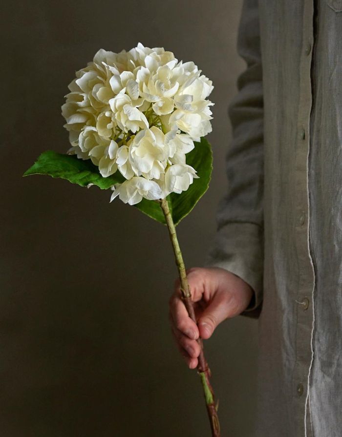 Kunstblume Hydrangea I Hortensie Weiß
