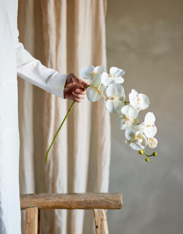 Kunstblume Orchid Stiel I Weiß