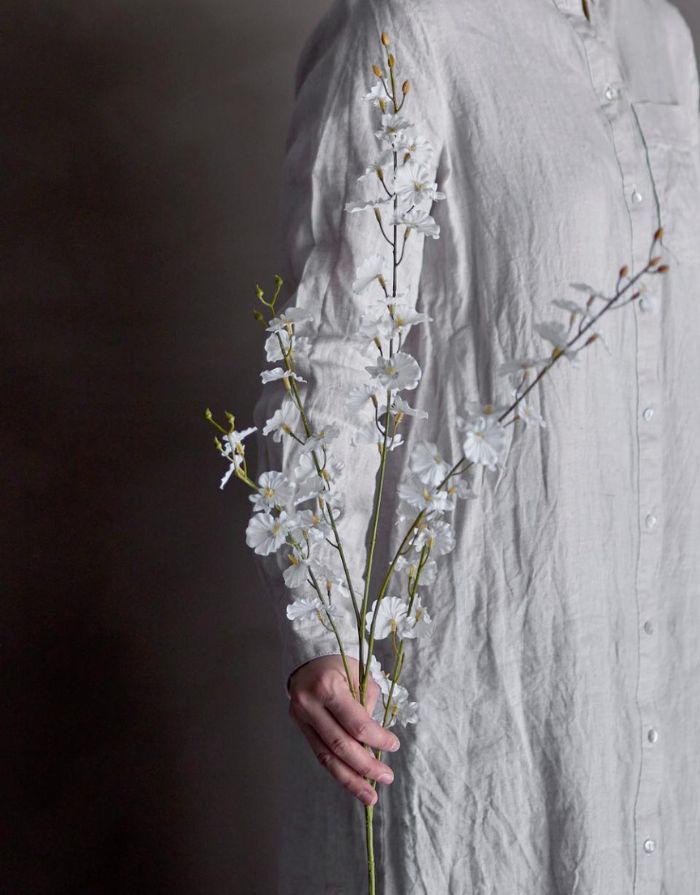 Kunstblume Orchid Stiel I Weiß