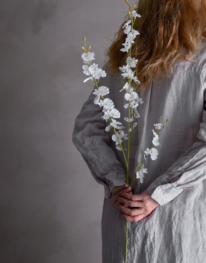 Kunstblume Orchid Stiel I Weiß