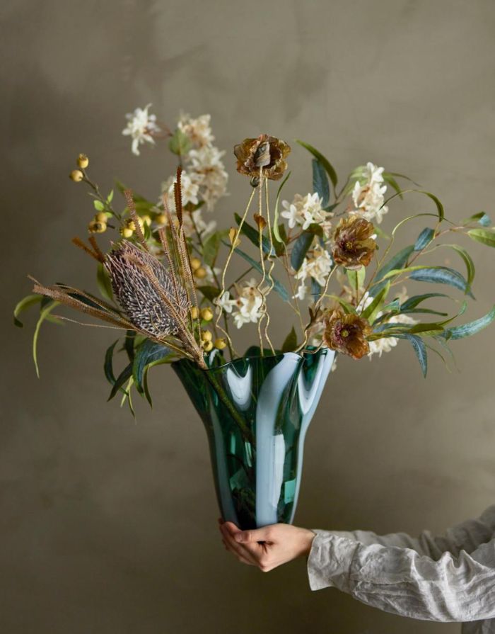 Kunstblume Palmflower Stiel I Braun