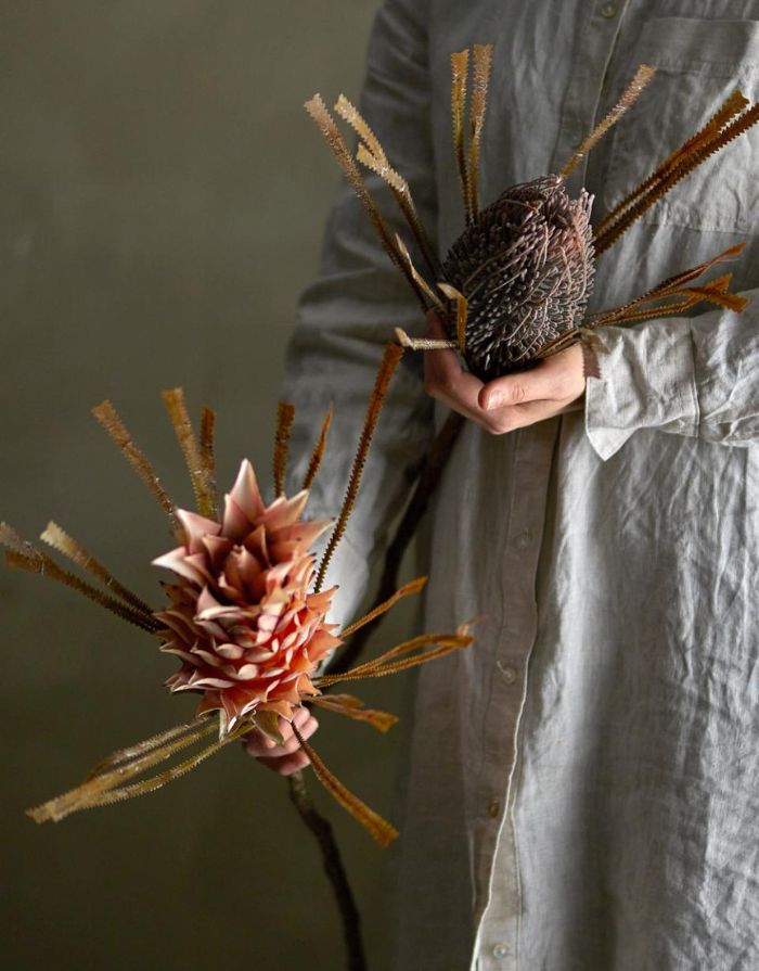 Kunstblume Palmflower Stiel I Rose