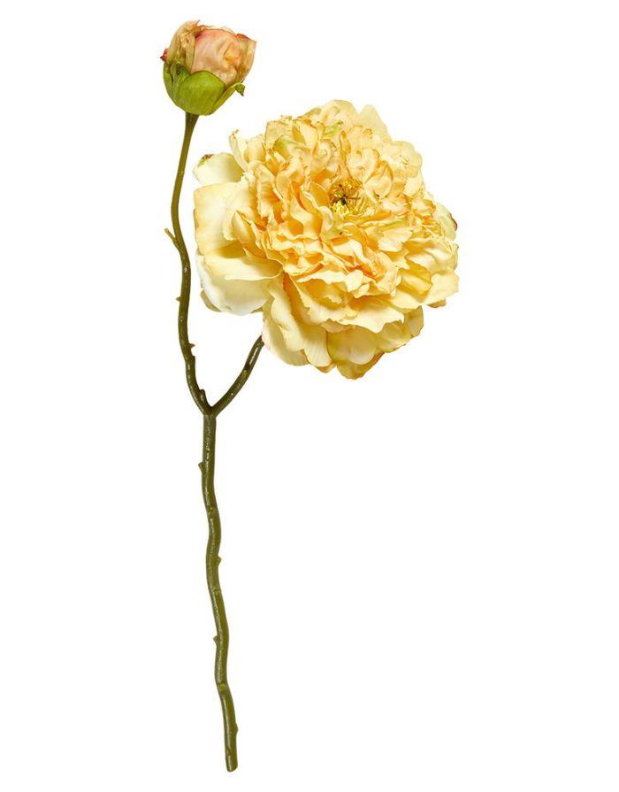 Kunstblume Pfingstrose H 58cm I Gelb
