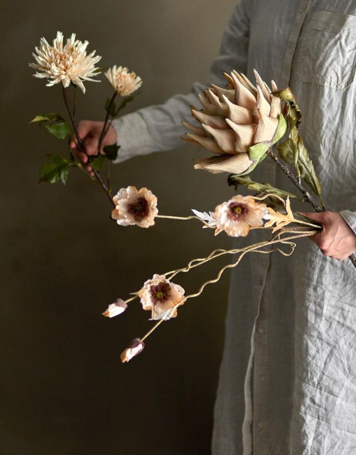 Kunstblume Protea Stiel I Natur