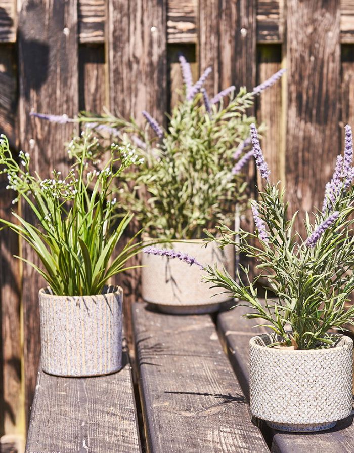 Kunstpflanze Lavendel im Topf H 30cm I Green/Purple
