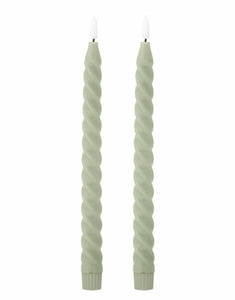 LED Kerze Ponza 2er-Set Twist I Grün