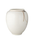 Vase Steingut  H 33cm I Weiß Glasiert