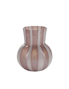Vase Glas Candy I Old Rose/White
