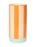 Vase Streifen I Orange/Hellrot