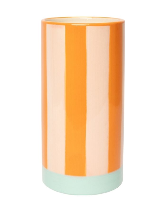 Vase Streifen I Orange/Hellrot
