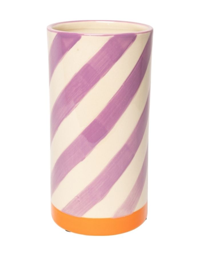 Vase Streifen I Violett/Orange