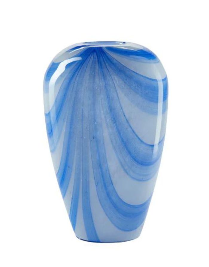 Vase Wide Stripes I Blue