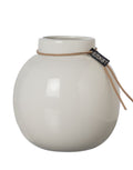 Vase Steingut Rund ø21cm I Weiß Glasiert