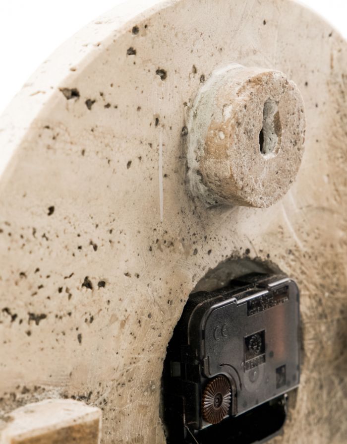 Wanduhr Loko I Travertin Beige