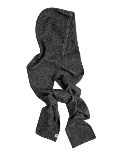 Kapuzenschal Milania Hope in Dark Grey Melange von MSCH Copenhagen mit integrierter Kapuze und langen Schal-Enden aus Woll-Alpaka-Mix.