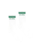 Laden Sie das Bild in den Galerie-Viewer, Socken Steffi I White/Forest Green
