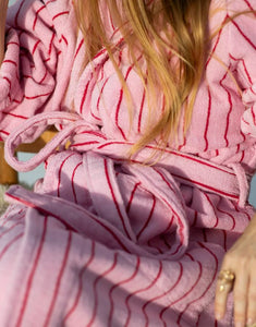 Bademantel Naram I Baby Pink/Ski Patrol Red