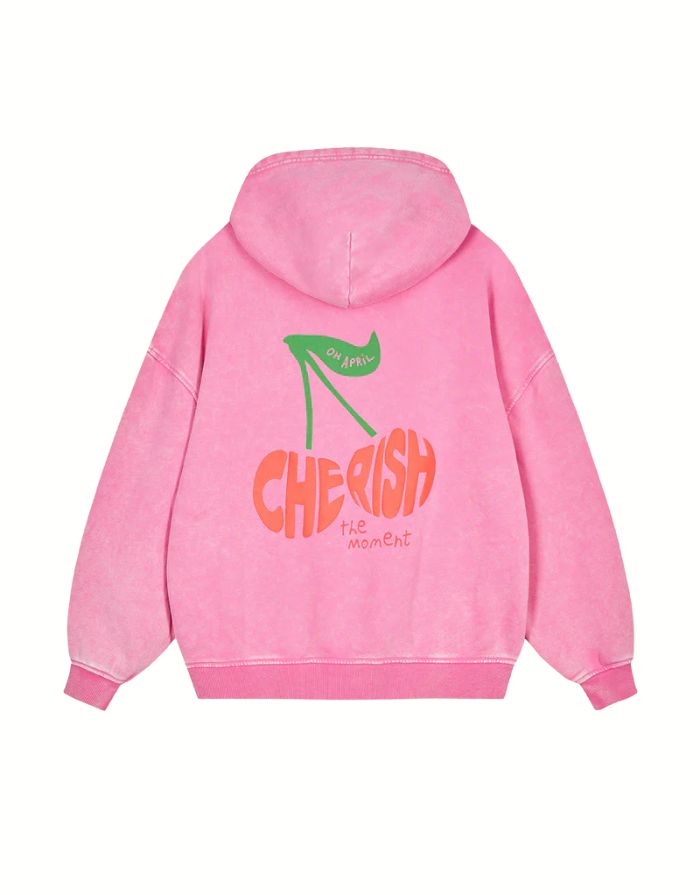 Boyfriend Hoodie Cherish I Fuchsia Acid