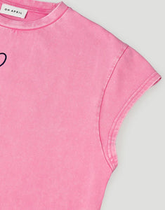 Boyfriend Shortsleeve T-Shirt Heart I Fuchsia Acid