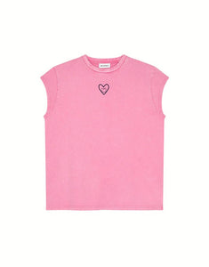 Boyfriend Shortsleeve T-Shirt Heart I Fuchsia Acid