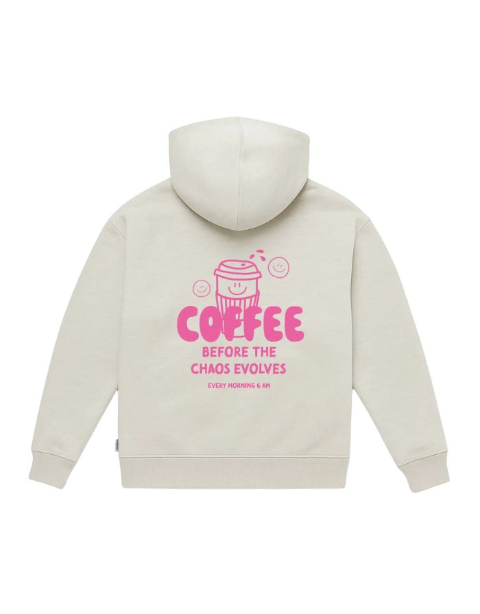 Hoodie Coffee before Chaos I Pink