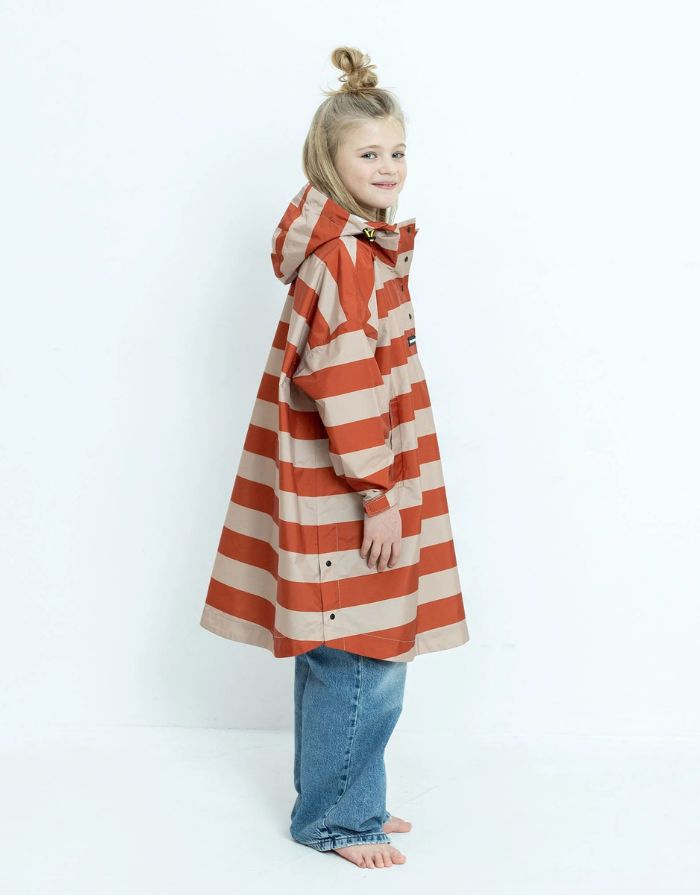 Raincoat Kids I Bold Stripes Cinnamon/Latte