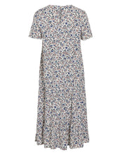 Laden Sie das Bild in den Galerie-Viewer, Kleid Vipaddina I Cloud Dancer w. Blue Small Flowers
