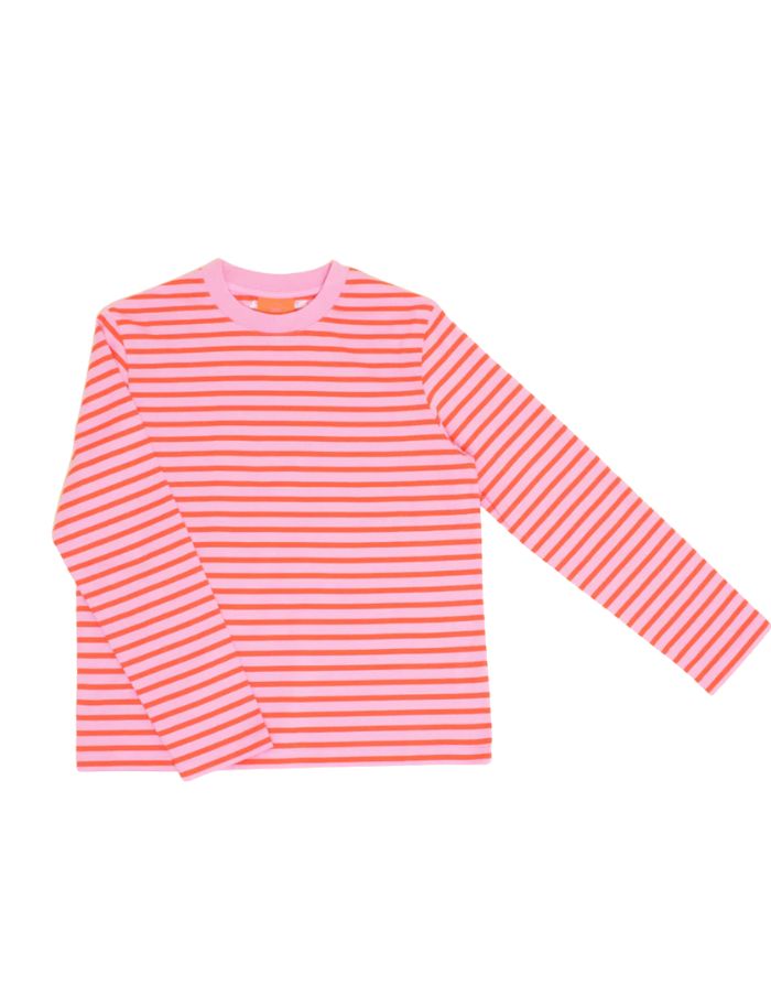 Langarmshirt Gestreift I Pink/Rot