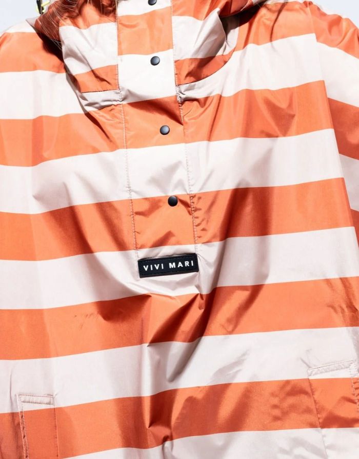 Raincoat I Bold Stripes Cinnamon / Latte