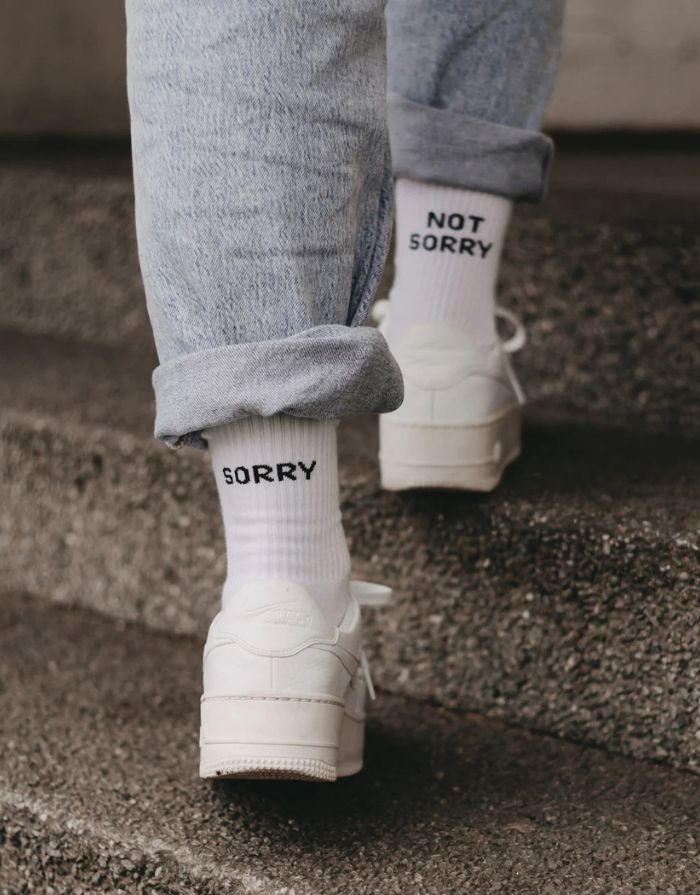 Socken Weiß I Sorry not Sorry