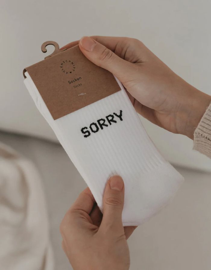 Socken Weiß I Sorry not Sorry