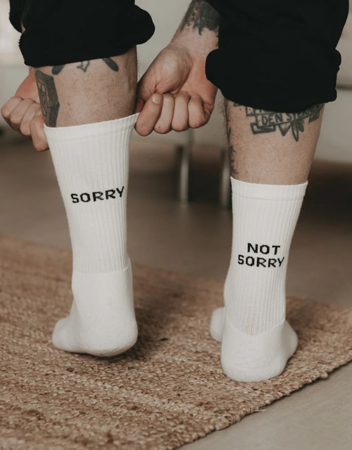 Socken Weiß I Sorry not Sorry