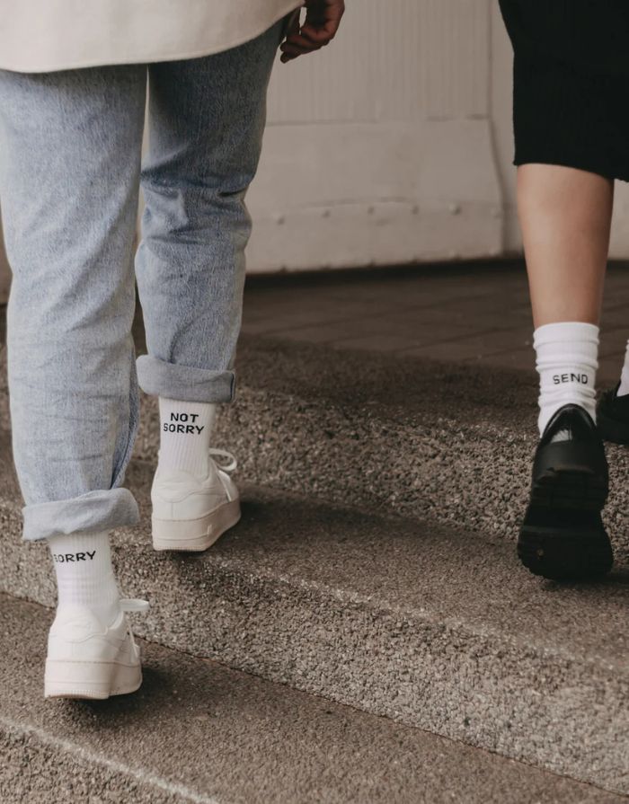 Socken Weiß I Sorry not Sorry