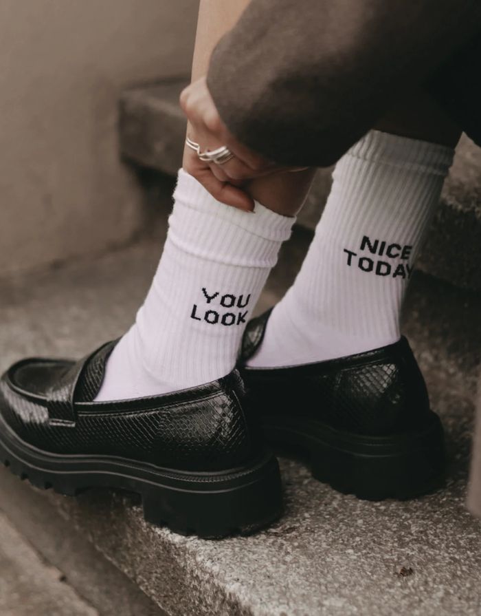 Socken Weiß I You look nice today