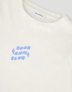 Boyfriend T-Shirt Good Karma Club I Off White