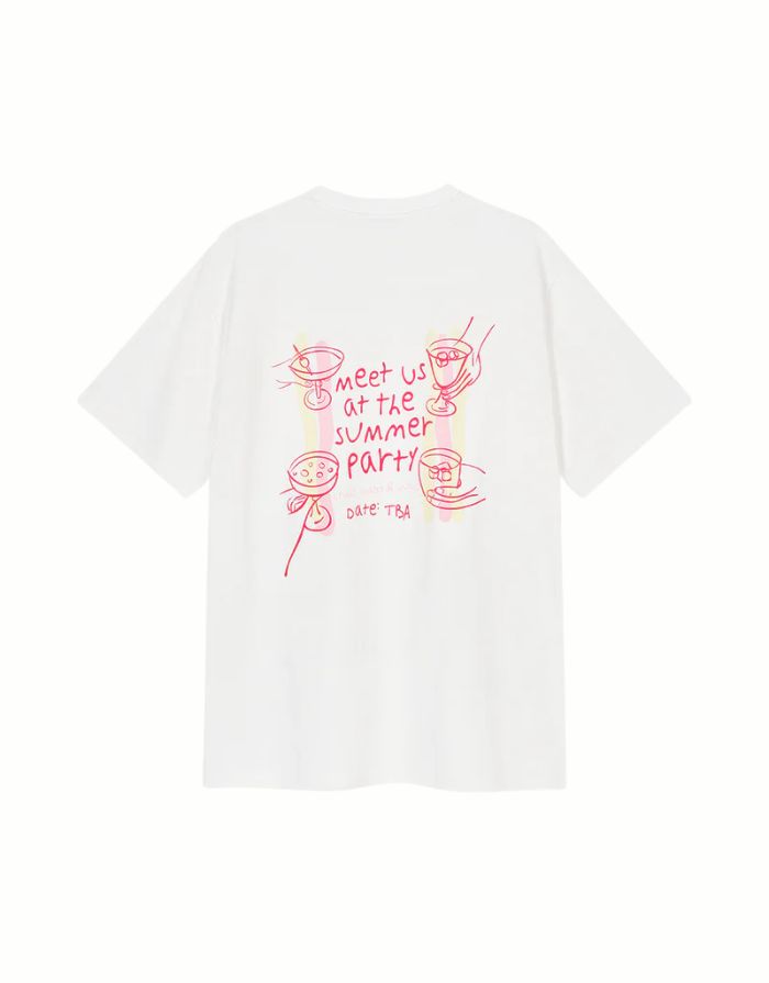 Boyfriend T-Shirt Summer Party Stripe I Pearl