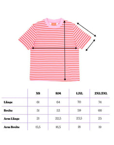 T-Shirt Gestreift I Rot/Off-White