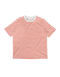 T-Shirt Gestreift I Rot/Off-White