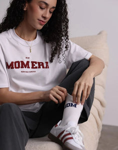 T-Shirt Mom Era I White/Burgundy