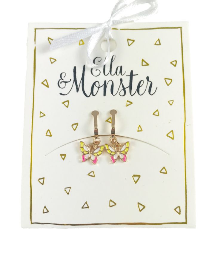 Ohrringe Clip On I Pink Butterfly