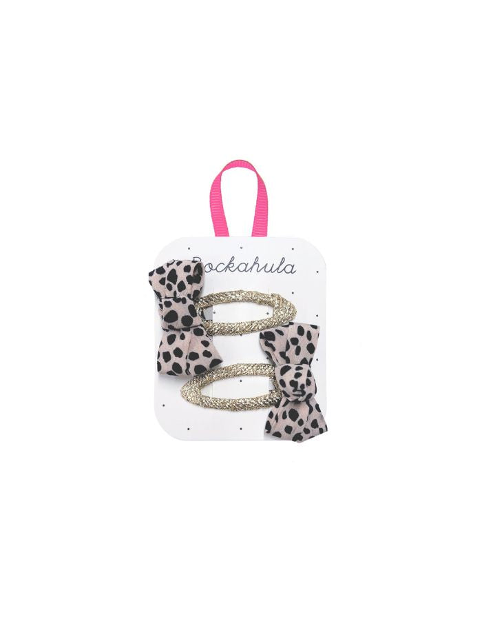 Haarspangen 2er-Set I Leopard Love Twisty Bow