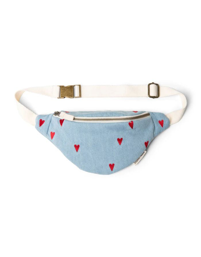 Tasche Mini Fanny Pack Denim I Blue Hearts