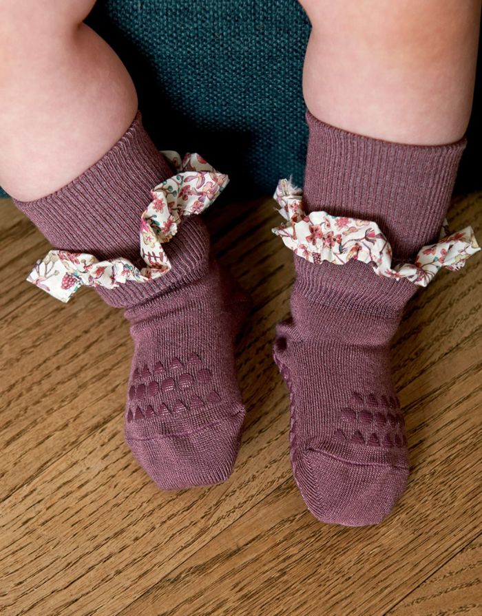 Non-Slip Socken Bamboo I Misty Plum/Liberty