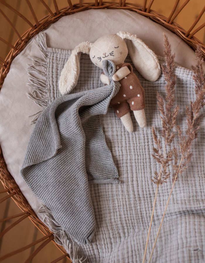 Kuscheltuch Hase I Braun/Grau