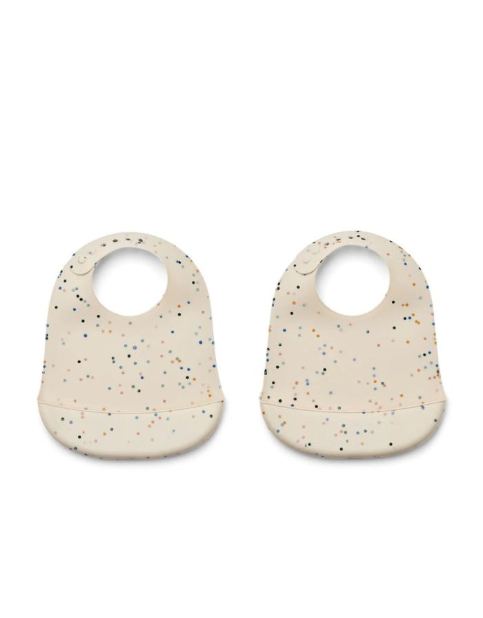 Lätzchen Tilda Silikon 2er-Set I Splash Dots/Sea Shell