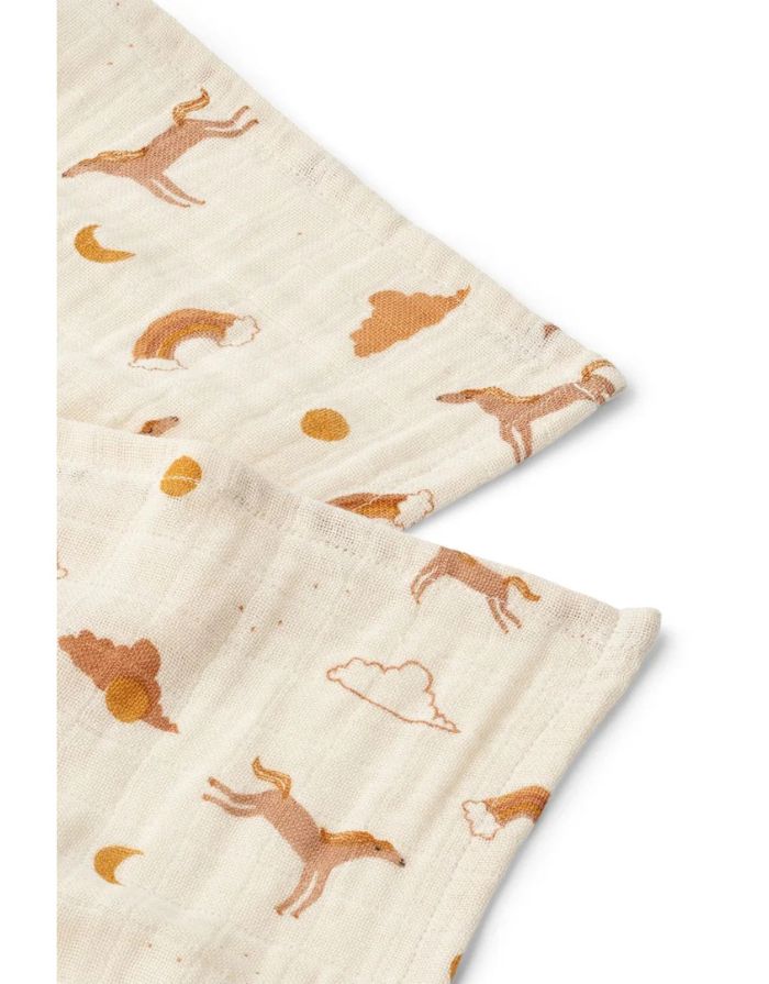 Musselin-Tuch Lewis 2er-Set I Dream/Ecru