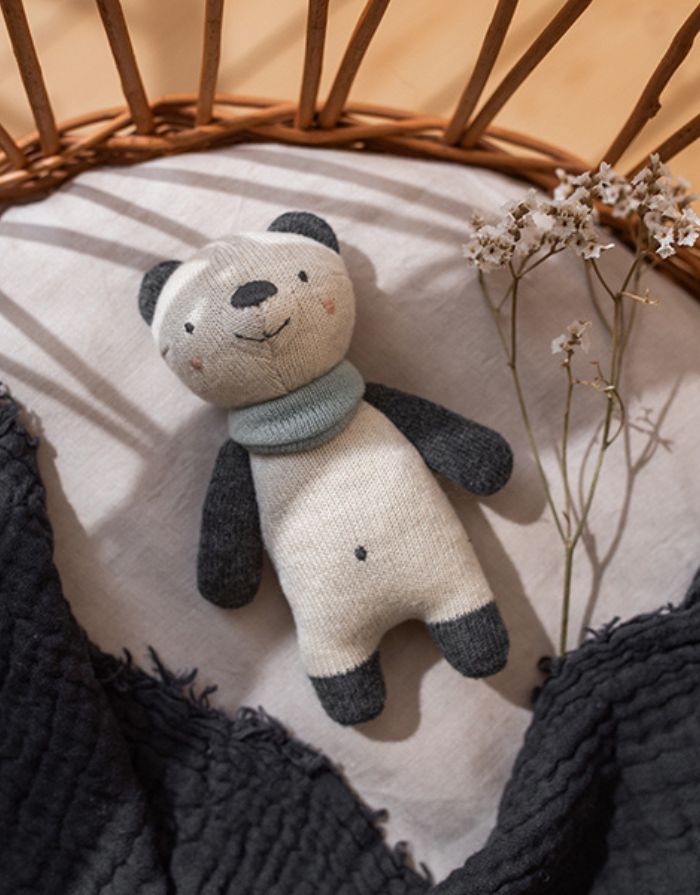 Babyrassel I Panda Blau