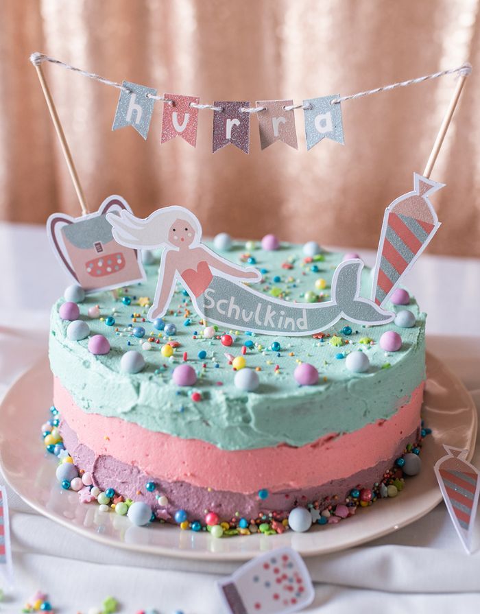 Cake Topper I Schulkind Under the Sea Glitzer
