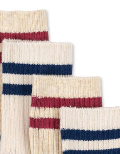 Socken Rib 2er-Set I Off White/Multi Strip